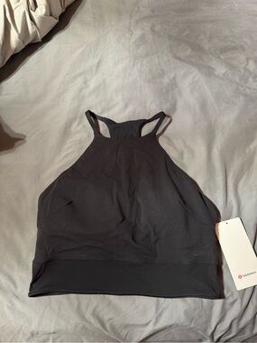 lululemon black athletic tank with high neckline